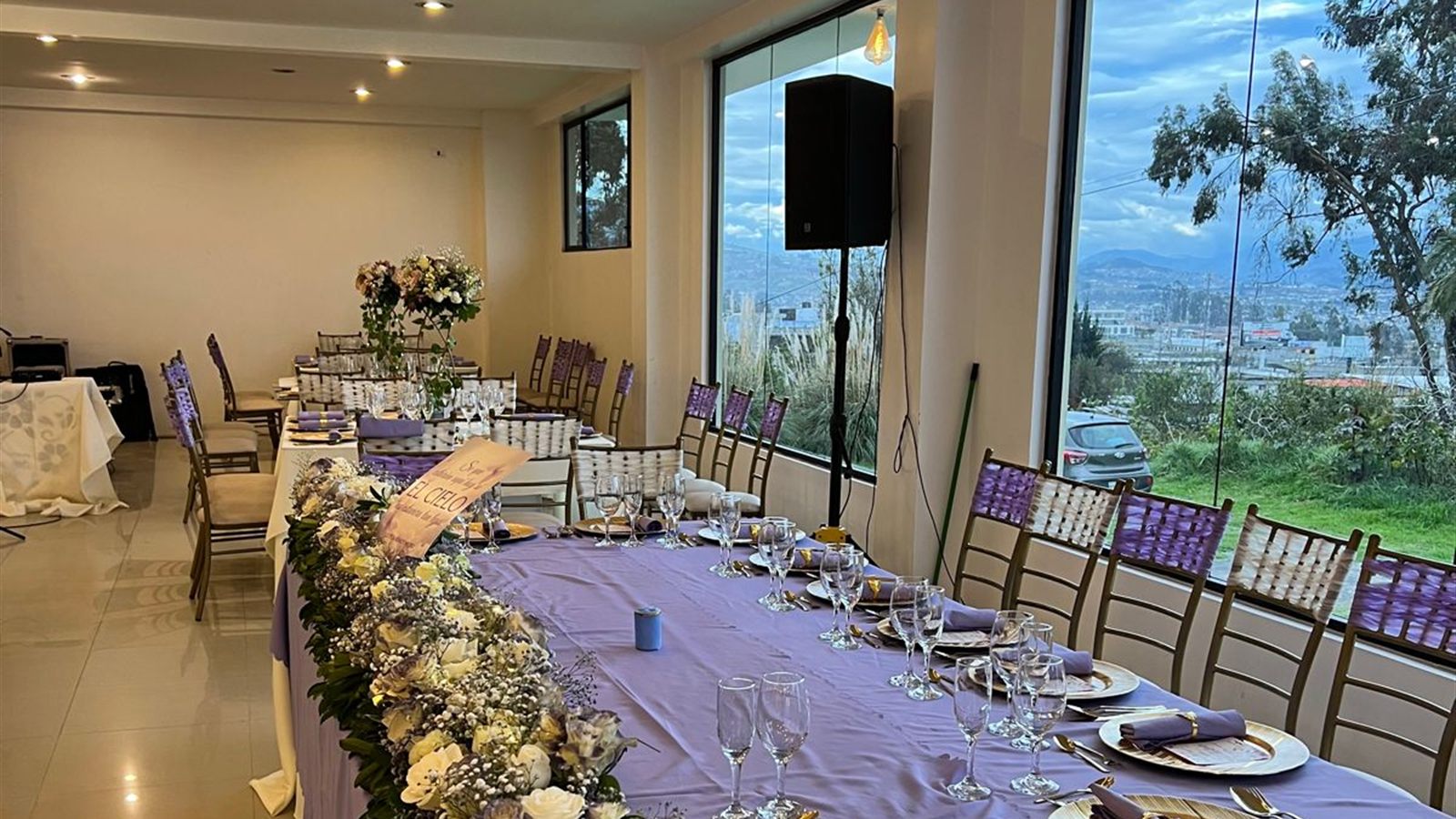 Salón decorado para eventos en El Resbalón